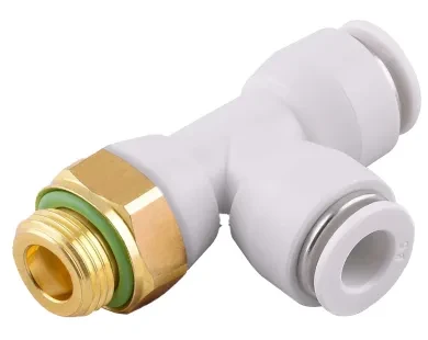 RACOR ROSCADO EN T LATERAL ORIENTABLE MACHO CILÍNDRICO CON-RING