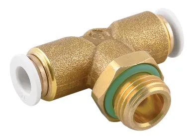 RACOR ROSCADO EN T ORIENTABLE MACHO CILÍNDRICO CON O-RING