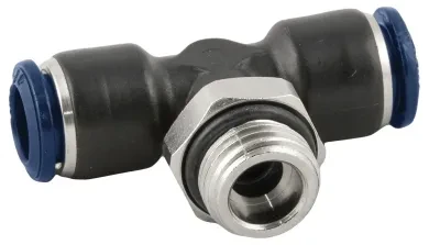 RACOR ROSCADO EN T ORIENTABLE MACHO CILÍNDRICO CON O-RING