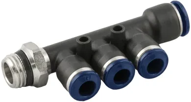 RACOR ROSCADO DISTRIBUIDOR MÚLTIPLE ORIENTABLE MACHO CÓNICO “UNIVERSAL SHORT”