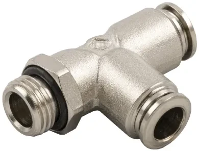 RACOR ROSCADO EN T ORIENTABLE MACHO LATERAL CILÍNDRICO CON O-RING