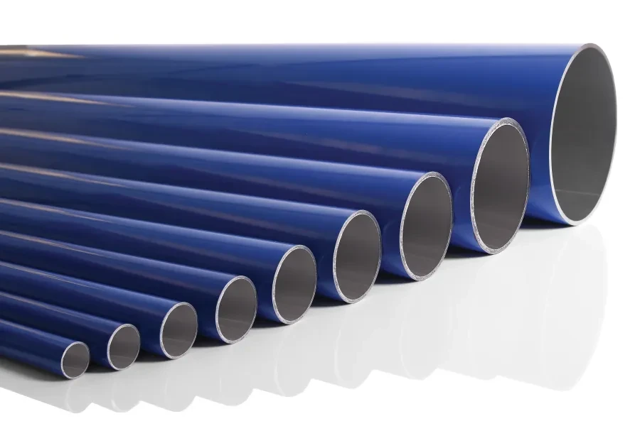 TUBO EN ALUMINIO CALIBRADO DE COLOR AZUL - 4 MT 90000BL-4MT