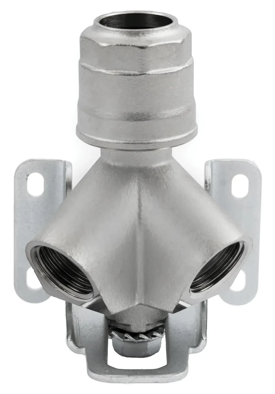 REPARTIDOR A 2 VÍAS INCLINADO CONEXIÓN TUBO - HEMBRA - INOX 316L 90660X